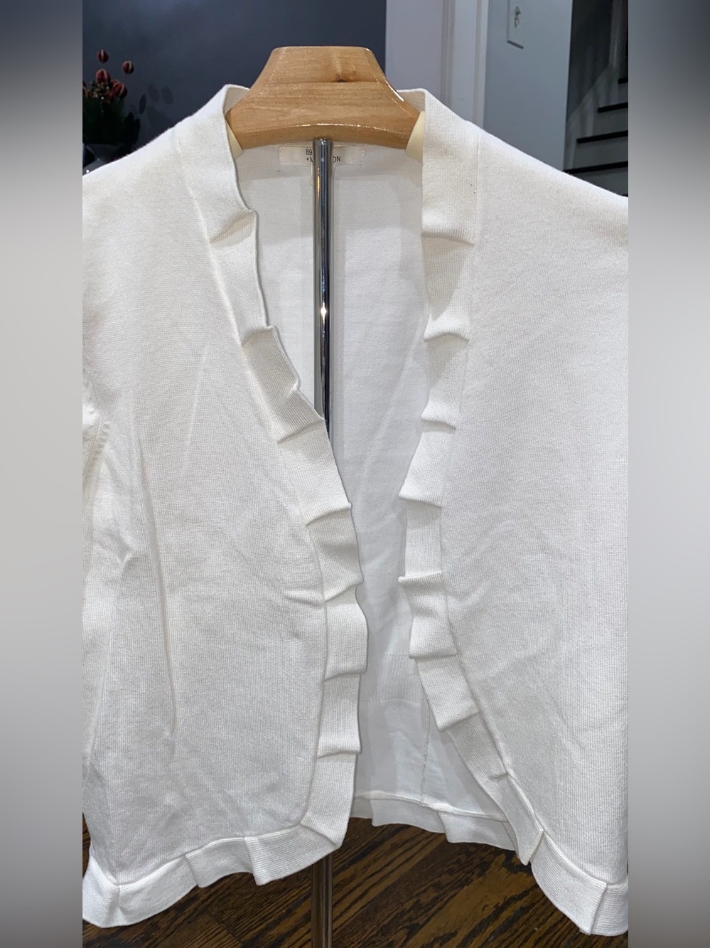 Madison White Ruffle-Edge Open Cardigan - Picture 4 of 4